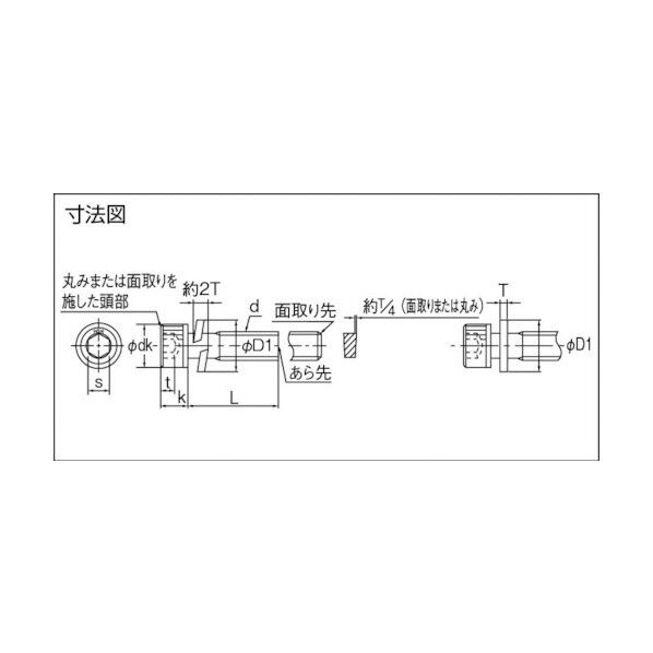 トラスコ 六角穴付組込ボルトステンレスＰ－３サイズＭ６Ｘ３０７本入 B078-0630 (M6X30 7イリ) 7本