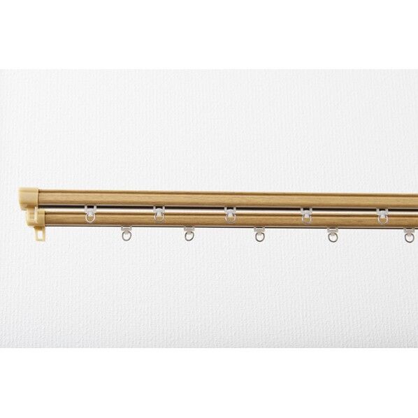 静音伸縮カーテンレール 1Mシングル 0.6~1.0m ナチュラル I5804 1個...