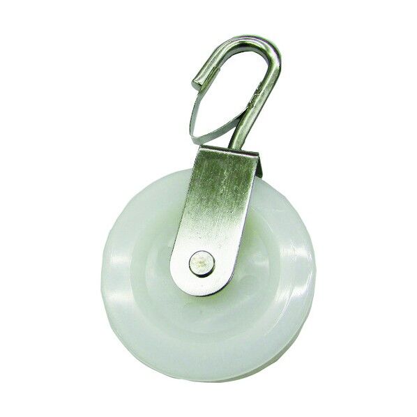 ナイロンプーリー フック外レ止メ付 使用ロープ径~9mm