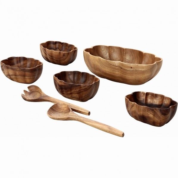 アカシアウェーブボウル 6点セット ブラウン #REF! 30164 K0432/SET 1個