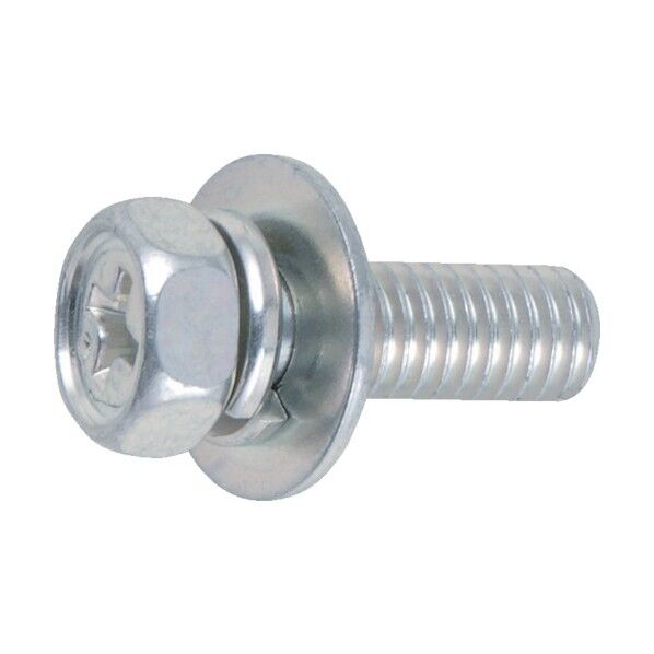 十字穴付座金組込ボルト(スチール) 三価クロメート