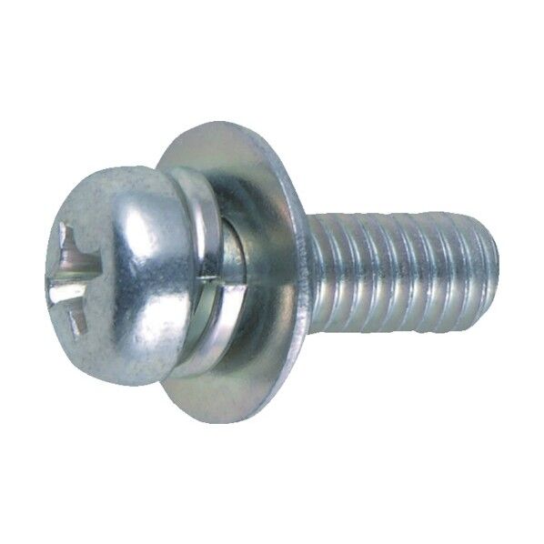 ナベ頭組込ねじ(スチール・丸ワッシャー付)