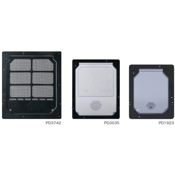 網戸用犬猫出入り口(小型犬用) ダークブロンズ 縦35cm× 横30cm、開口寸法 縦31cm× 横26cm PD3035 1個