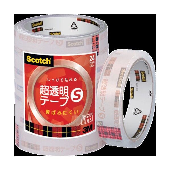 スコッチ超透明テープS工業用包装24mm BK-24N 5巻