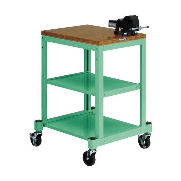 BN型小型作業台 バイス付 450X600 キャスター付 YG色 BN4560ACV8NYG