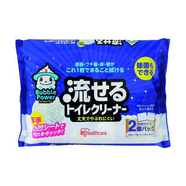 IRIS 520963 バブルパワー流せるトイレクリーナー10枚×2個セット BP-TC102 2PK