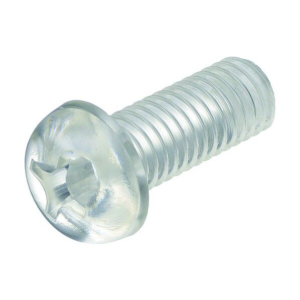 十字穴付ナベ小ネジ (ポリカーボネート・全ねじ)