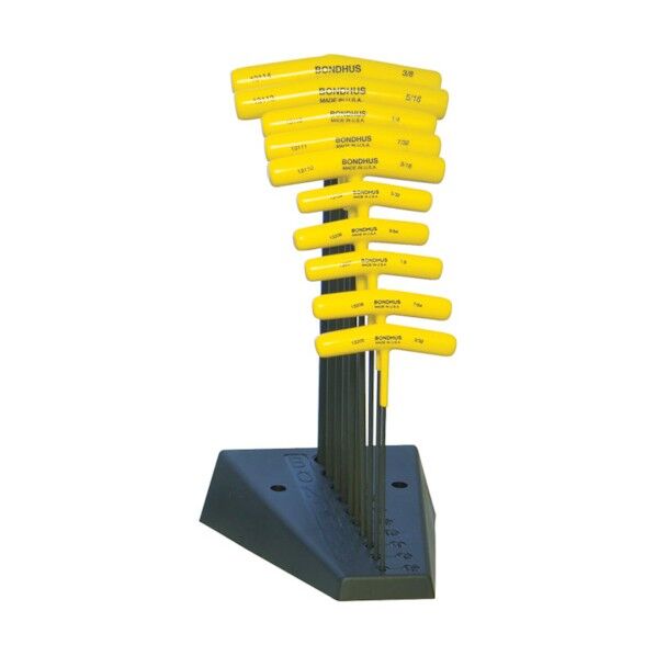 ボールポイント六角T-ハンドル インチ セット(3/32-3/8+スタンド)