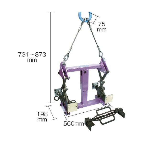 U字溝吊クランプオート内張型(パッド式)