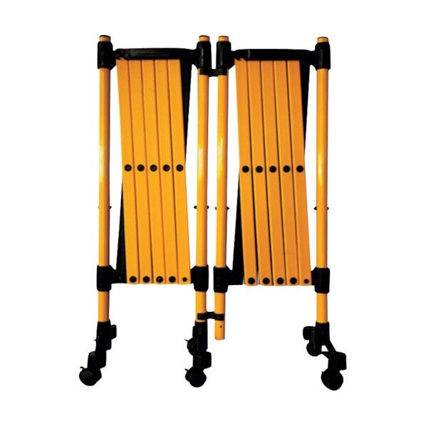 セーフラン安全用品 絶縁伸縮バリケード PE 最長5m 高さ1050mm 黄/黒 C0039 1点...
