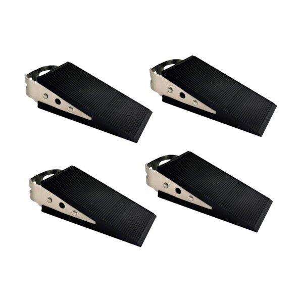 セーフラン安全用品 ドアストッパー 4個セット ゴム+ステンレス製ハンドル C0034 1点...