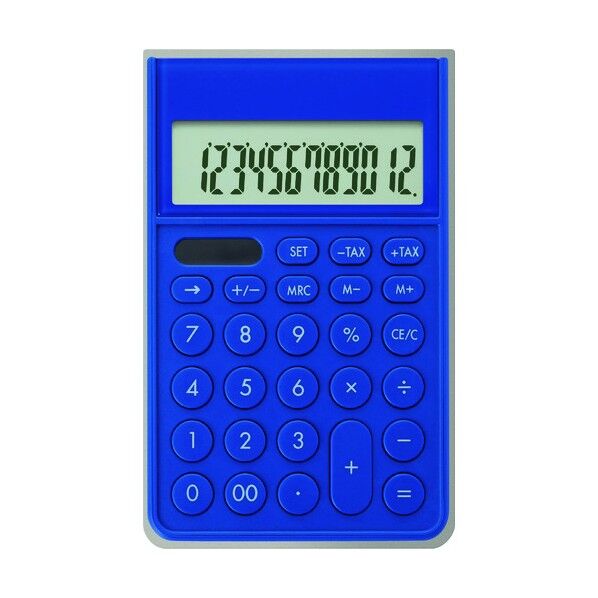 カバーつき電卓 ブルー C1241B 1点