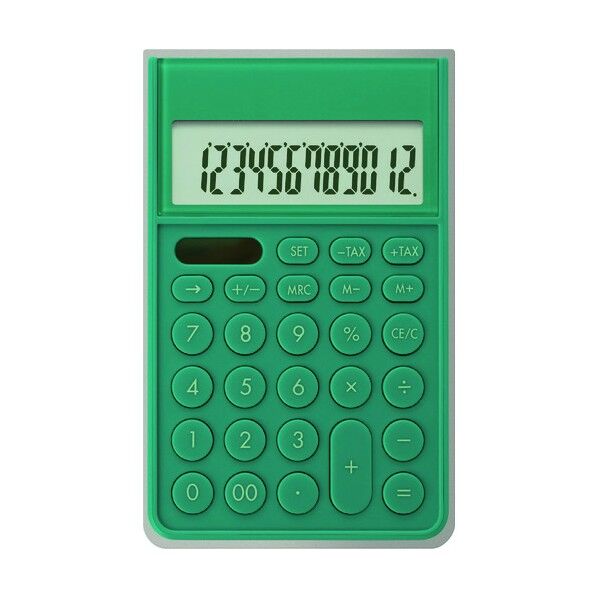 カバーつき電卓 グリーン C1241G 1点