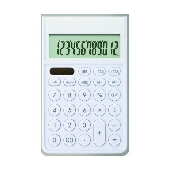 カバーつき電卓 ホワイト C1241W 1点