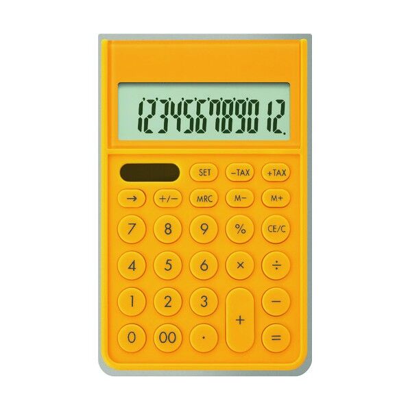 カバーつき電卓 イエロー C1241Y 1点