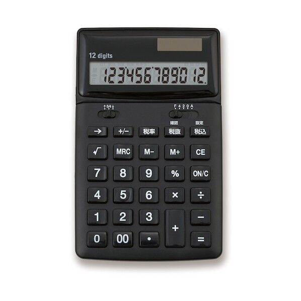 抗菌電卓 ブラック C1249BK 1個