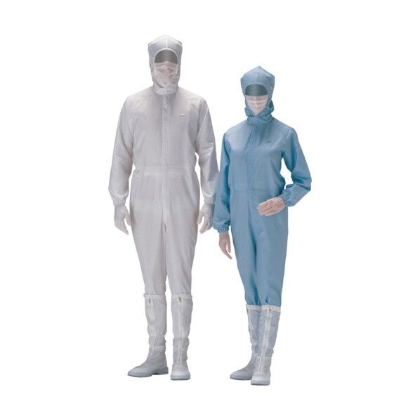 安全 クリーンウェア フード一体型超静電クリーンスーツ C1550W ホワイト 3L C1550W-3L 1点