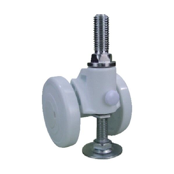 ねじ込み式双輪キャスター キャスパッド (ナイロン車) アジャスター付