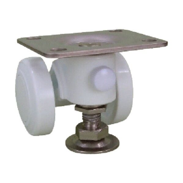 プレート式双輪キャスター キャスパッド (ナイロン車) アジャスター付