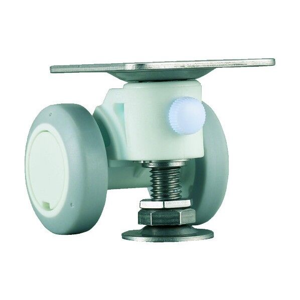 プレート式双輪キャスター キャスパッド (エラストマー車) アジャスター付