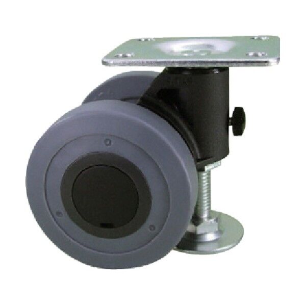 プレート式双輪キャスター キャスパッド (エラストマー車) アジャスター付