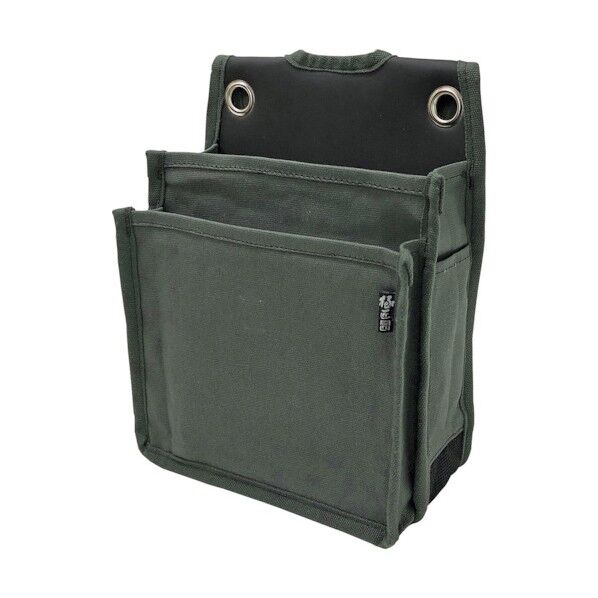 極匠 帆布製小型腰袋(2段) ベルト生地補強仕様 カーキ CB-203KA 1点