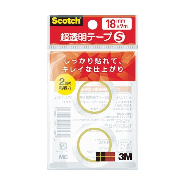 スコッチR超透明テープS巻芯径25mm CC1809-R2PN 1個