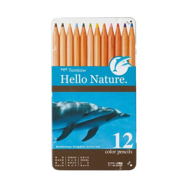 缶入色鉛筆12色 ハローネイチャー イルカ CB-RHNDL0212C 1点