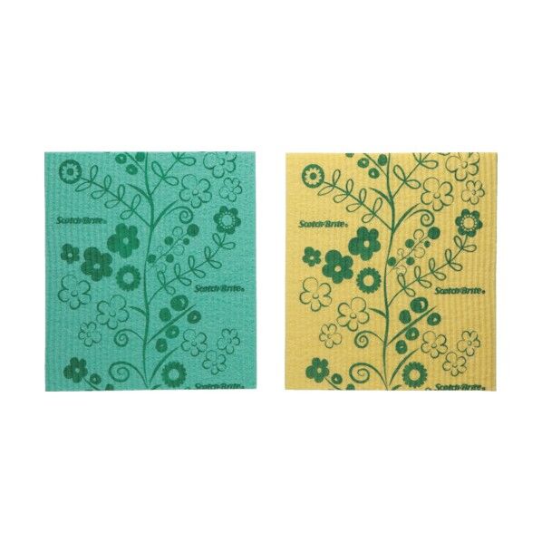 スコッチ・ブライトセルロースクロス デザインシリーズ ミント・イエロー CCL-D3 2枚