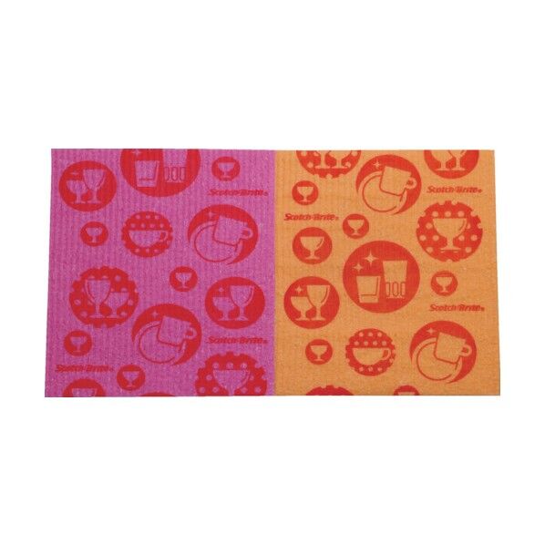 スコッチ･ブライトセルロースクロス デザインシリーズ ピンク･オレンジ CCL-D2 2枚