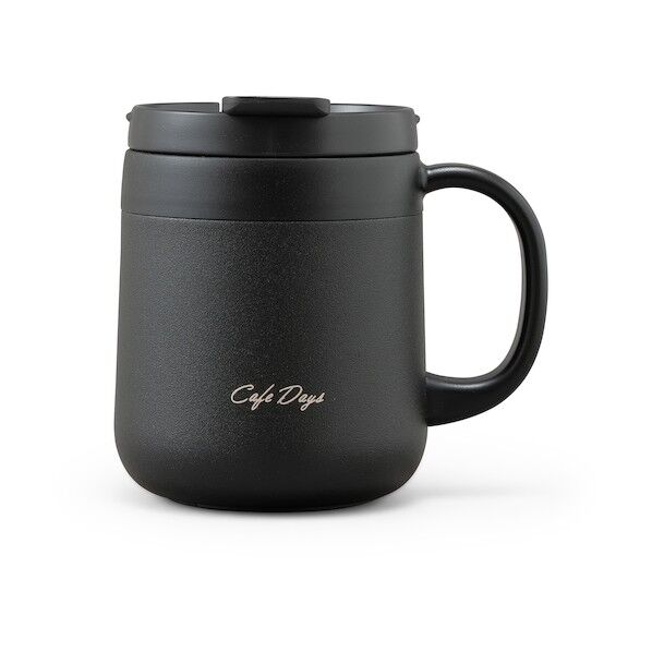 カフェデイズ 2wayふた付きマグカップ ブラック CD-2WT380 1点