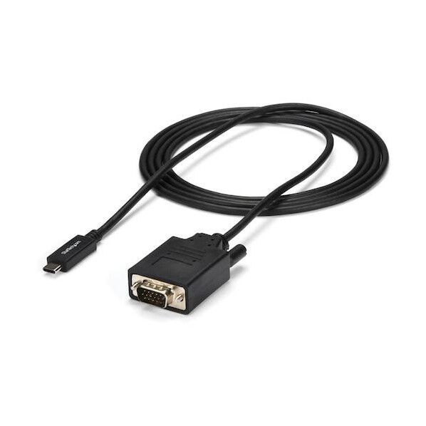 ディスプレイ変換ケーブル/USB-C - VGA/2m/1920x1200/ブラック/ビデオコンバーター CDP2VGAMM2MB 1本