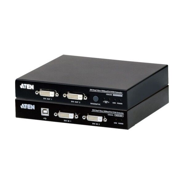 ATEN KVMエクステンダー USB/DVI/デュアルディスプレイ HDBaseT 2.0(1080p@100m)