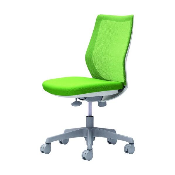 CG-M 肘無 背メッシュ ハンガー無 ホワイトボディ ナイロンキャスター ライムグリーン CG11WR FZK5 1点