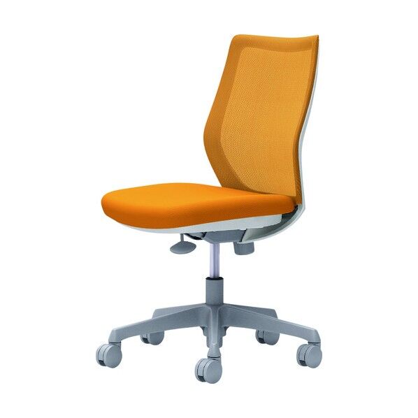 CG-M 肘無 背メッシュ ハンガー無 ホワイトボディ ナイロンキャスター オレンジ CG11WR FZK8 1点