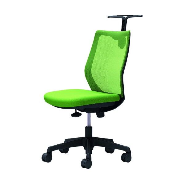 CG-M 肘無 背メッシュ ハンガー有 ブラックボディ ナイロンキャスター ライムグリーン CG12ZR FZK5 1点