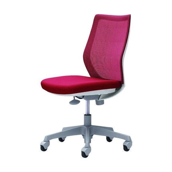 CG-M 肘無 背メッシュ ハンガー無 ホワイトボディ ゴムキャスター レッド CG11XR FZK9 1点