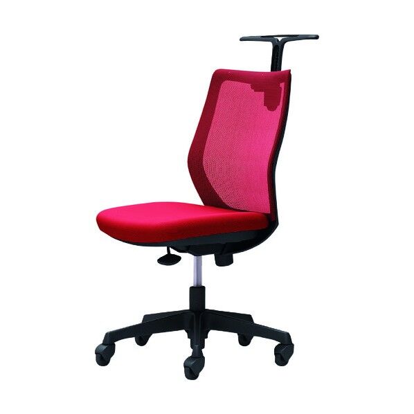 CG-M 肘無 背メッシュ ハンガー有 ブラックボディ ゴムキャスター レッド CG12JR FZK9 1点