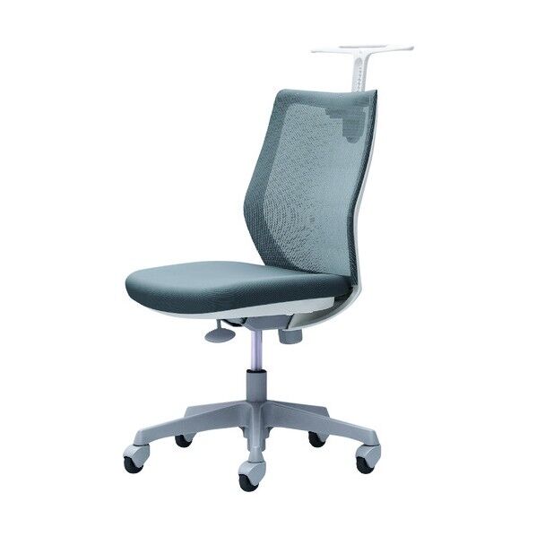 CG-M 肘無 背メッシュ ハンガー有 ホワイトボディ ゴムキャスター グレー CG12XR FZK2 1点