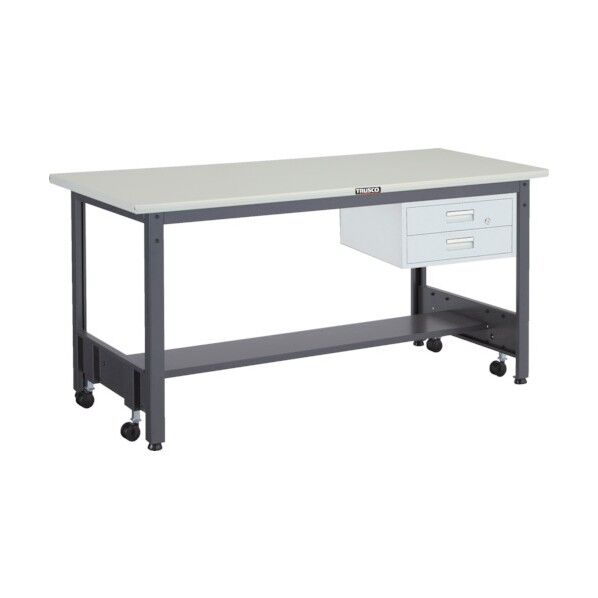 キャスターフリー作業台 (2段引出し付)