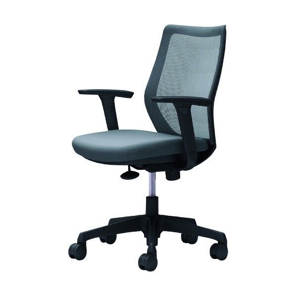 CG-M 可動肘 背メッシュ ハンガー無 ブラックボディ ナイロンキャスター グレー CG91ZR FZK2 1点