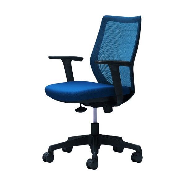 CG-M 可動肘 背メッシュ ハンガー無 ブラックボディ ナイロンキャスター ミディアムブルー CG91ZR FZK3 1点