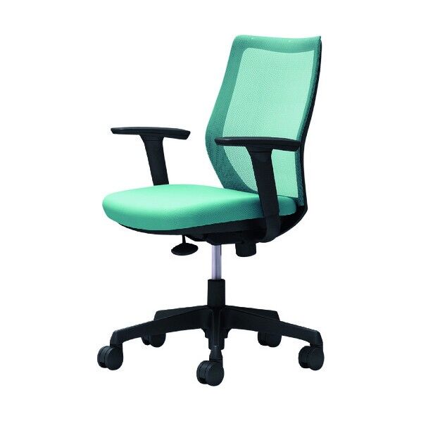 CG-M 可動肘 背メッシュ ハンガー無 ブラックボディ ナイロンキャスター セージ CG91ZR FZK6 1点