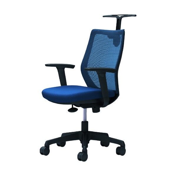 CG-M 可動肘 背メッシュ ハンガー有 ブラックボディ ナイロンキャスター ミディアムブルー CG92ZR FZK3 1点