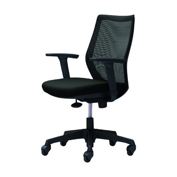 CG-M 可動肘 背メッシュ ハンガー無 ブラックボディ ゴムキャスター ブラック CG91JR FZK1 1点