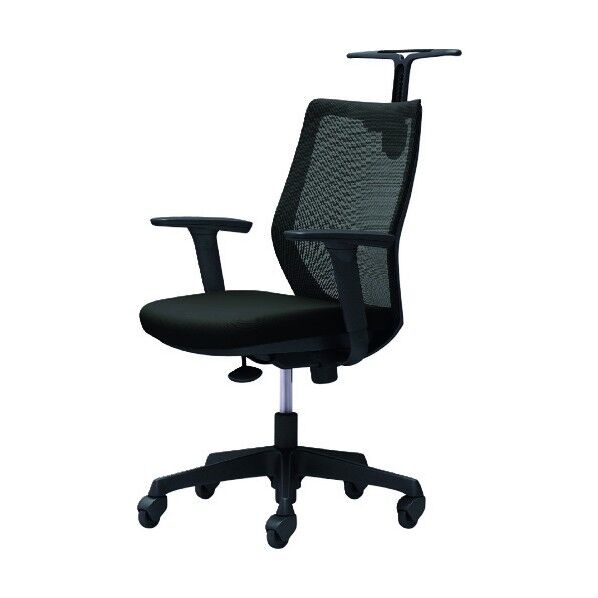 CG-M 可動肘 背メッシュ ハンガー有 ブラックボディ ゴムキャスター ブラック CG92JR FZK1 1点