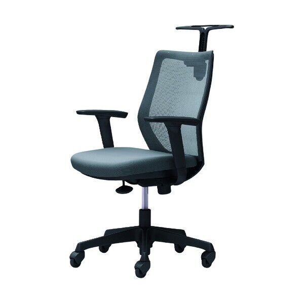 CG-M 可動肘 背メッシュ ハンガー有 ブラックボディ ゴムキャスター グレー CG92JR FZK2 1点