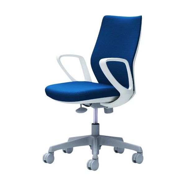 CG-M 固定肘 背パッド ハンガー無 ホワイトボディ ナイロンキャスター ミディアムブルー CG27WR FZH3 1点