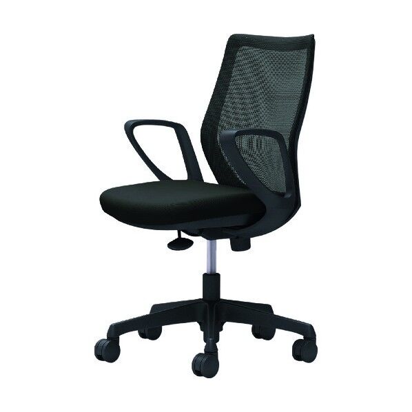 CG-M 固定肘 背メッシュ ハンガー無 ブラックボディ ナイロンキャスター ブラック CG21ZR FZK1 1点