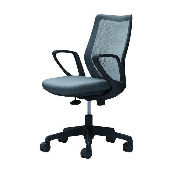 CG-M 固定肘 背メッシュ ハンガー無 ブラックボディ ナイロンキャスター グレー CG21ZR FZK2 1点